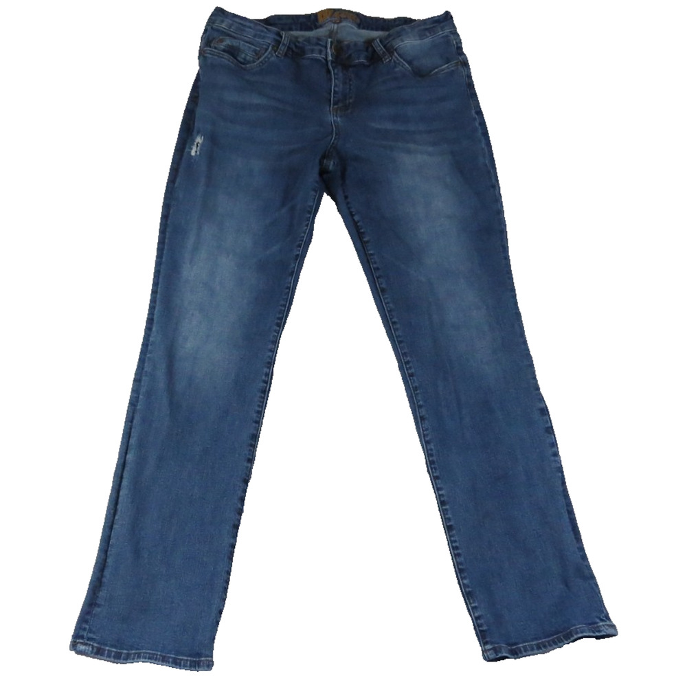 KUT from the Kloth Jeans Womens 12 Blue Stretch Straight Leg Denim Medium Wash